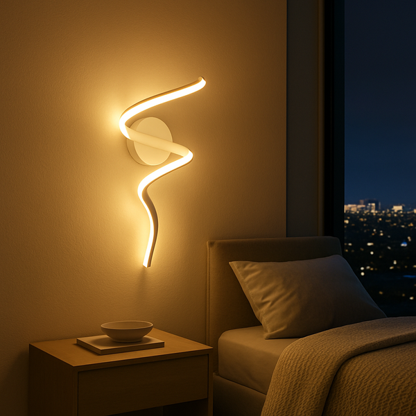 Sculpted LED Spiral Wall Lamp – Modern Ambient Light