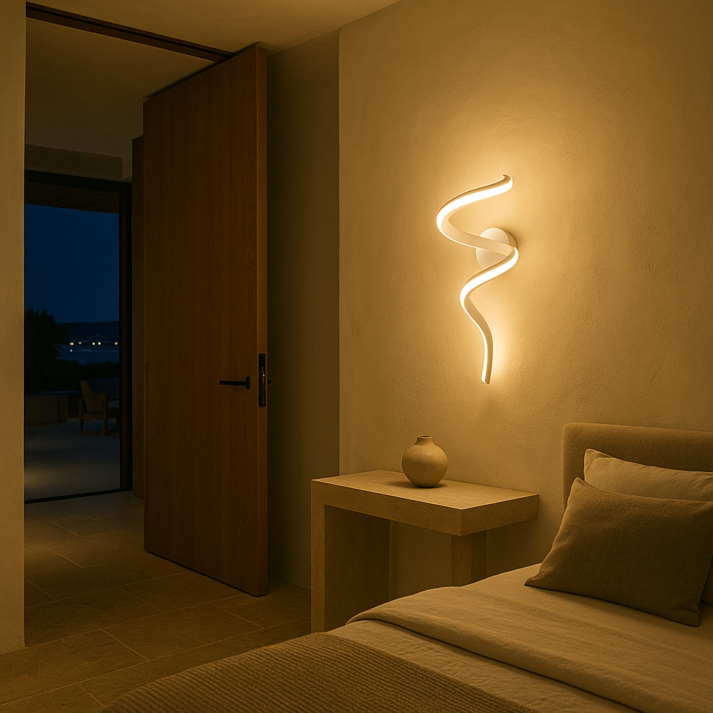 Sculpted LED Spiral Wall Lamp – Modern Ambient Light