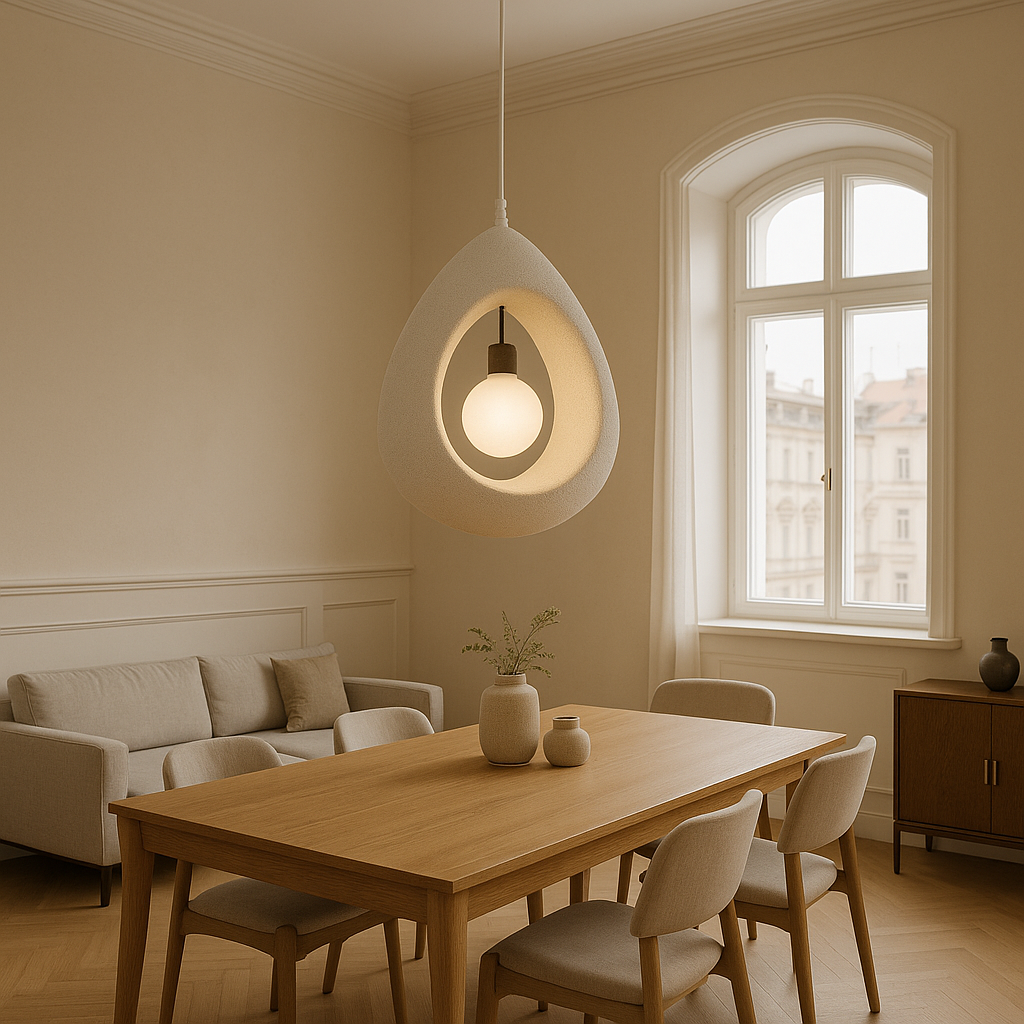 Sculpted Halo Pendant – Modern Organic Lighting