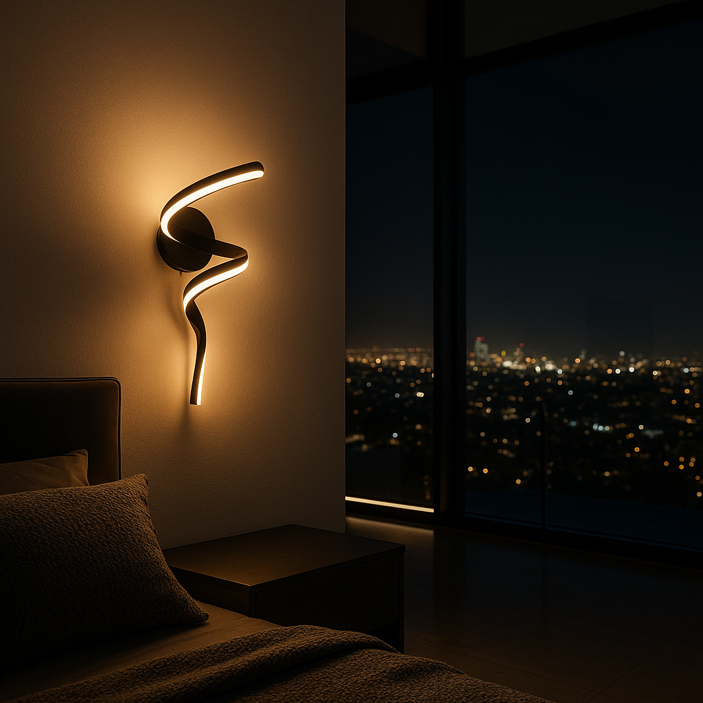 Sculpted LED Spiral Wall Lamp – Modern Ambient Light